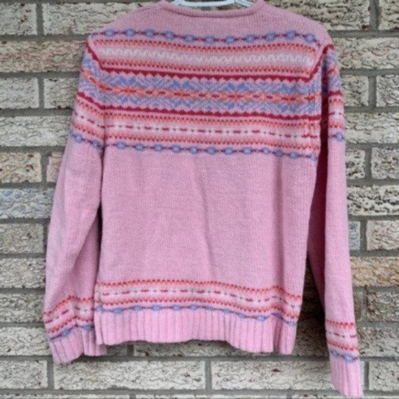Vintage fair isle DanverHayes Super Soft Pink Sweater Top size women XL - Picture 6 of 10